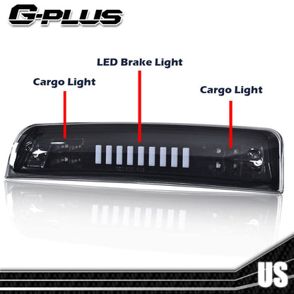G-PLUS Truck Third 3rd Tail I Brake Light Cargo High Mount Stop Lamp Compatible With 2009-2010 Dodge Ram 1500 2010 Dodge Ram 2500 3500 2011-2017 Ram 1500 2500 3500