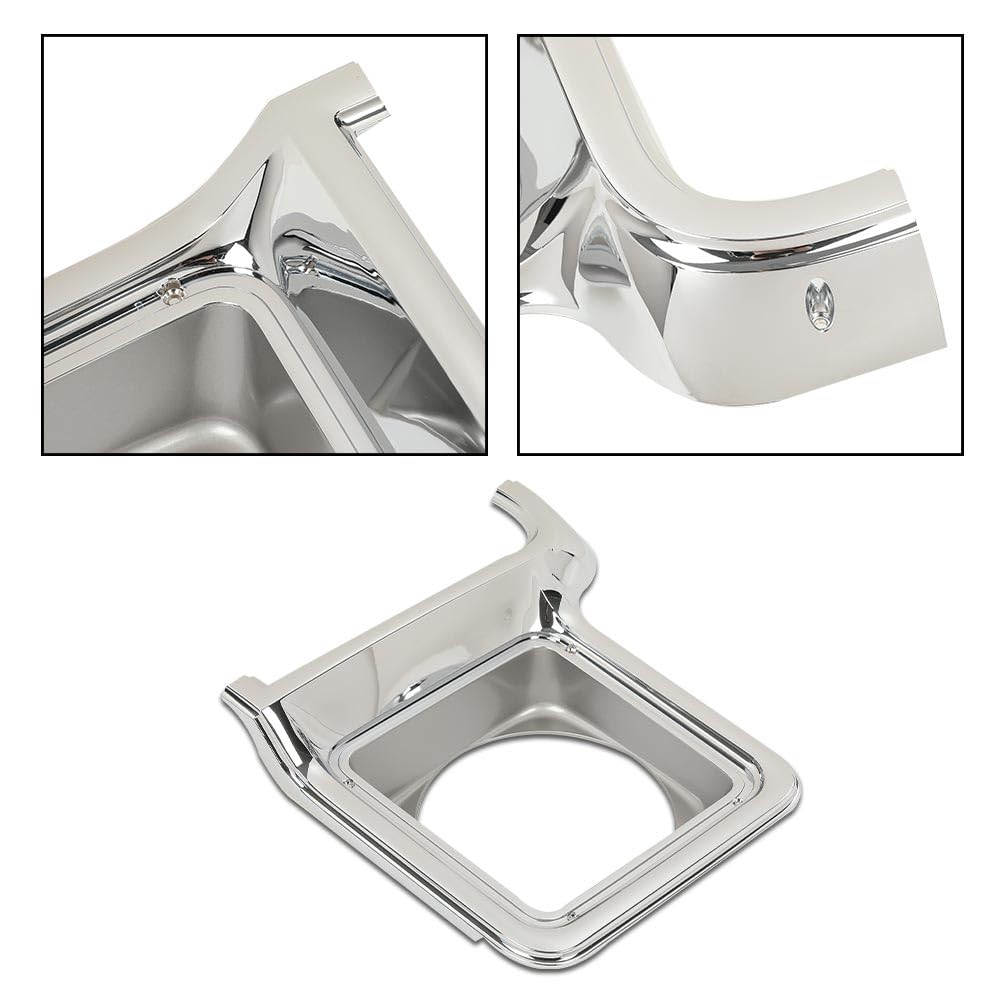 G-PLUS Headlight Trim Bezel Headlight Door Chrome Silver Compatible with Chevy Blazer GMC Jimmy 1973-1978 GM2513134, GM2512134, 376628, 376627 Driver & Passenger Pair
