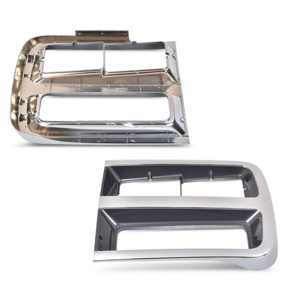 G-PLUS Front Headlight Headlamp Bezel Trim Chrome Surround Pair Compatible with Chevy G10 G20(submodel: Beauville, Chevy Van, Sportvan) 1992-1995/Fit Chevy G30 1992-1996 Headlight Bezel Silver