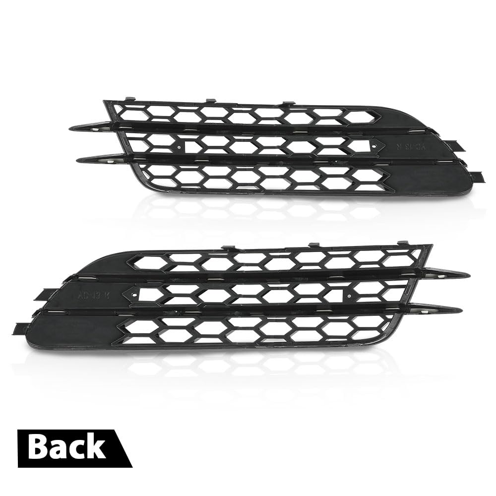 G-PLUS Front Bumper Fog Light Grill Covers Driver and Passenger Side Compatible with Audi A4 B8 B8.5 Allroad 2009-2015 (w/Fog Light Hole)/Not Fit for S-Line Models 8K0807681J01C 8K0807682J01C Black