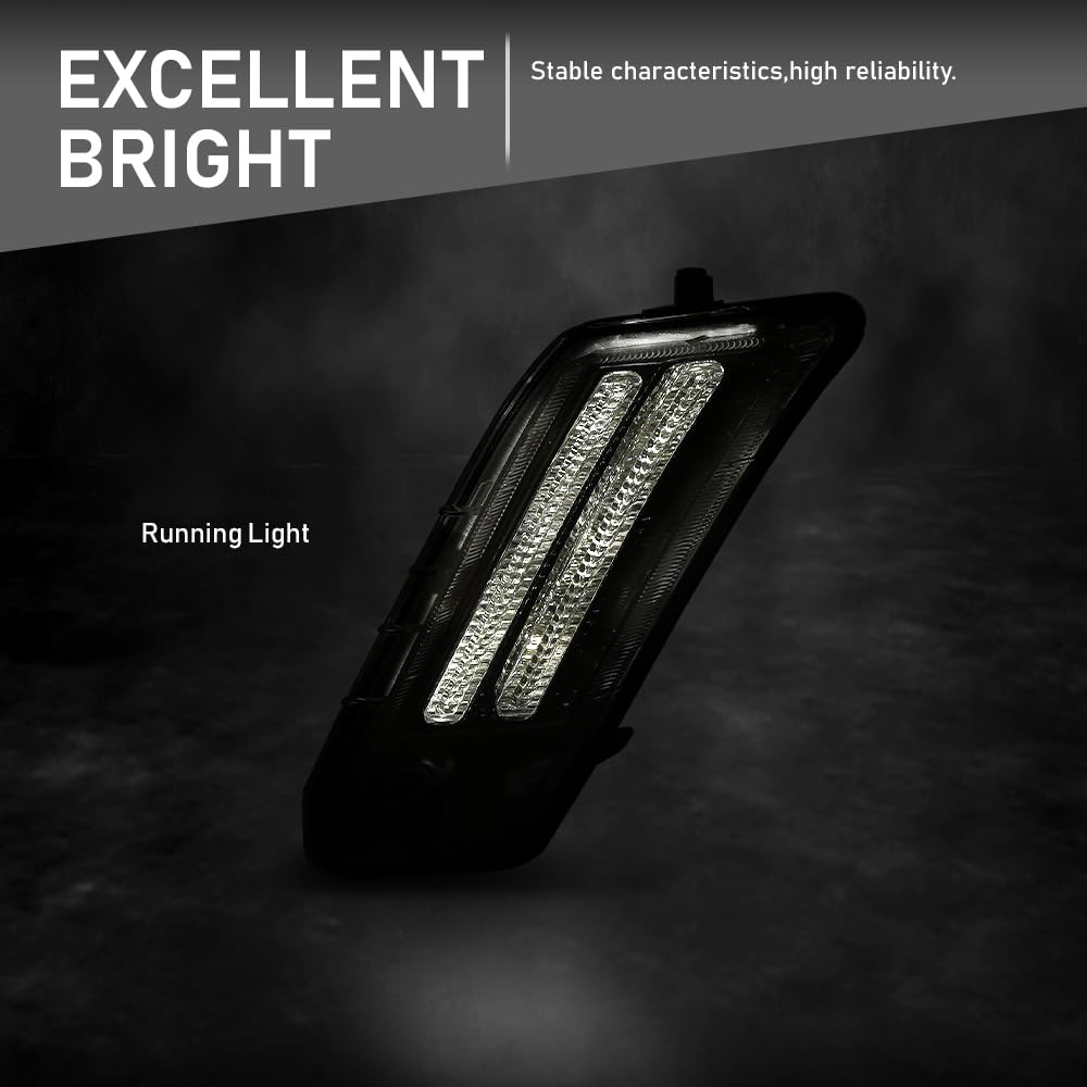 G-PLUS DRL Daytime Running Lights Pair LED Left & Right Compatible with Volvo XC60 2010-2013 31290873, 31290874 White