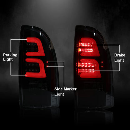 G-PLUS LED Tail Lights Assembly, Fit Toyota Tacoma 2005-2015 Rear Brake Lamps,Left & Right 8155004150, 8156004150,Smoky Lens Black Housing Luces Traseras