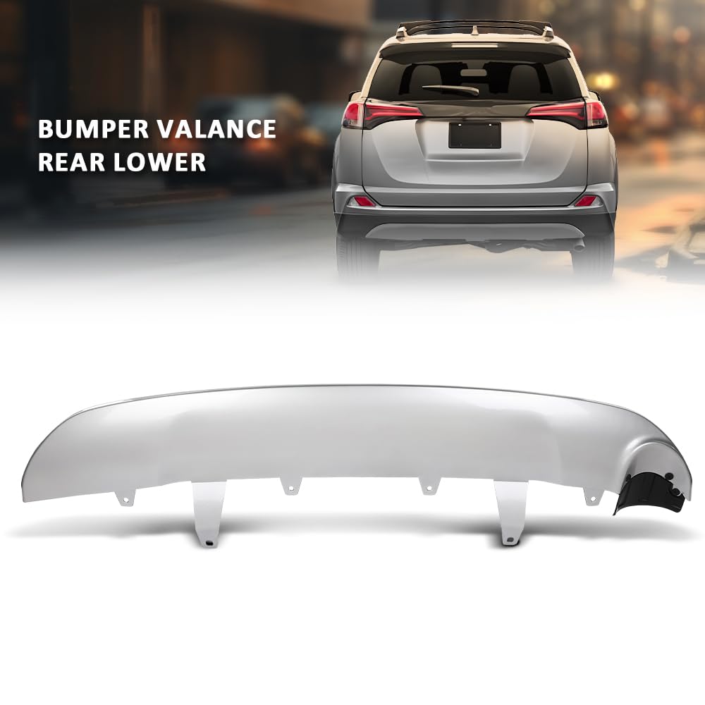 G-PLUS Rear Lower Bumper Valance Panel Compatible with Toyota RAV4 (submodel: LE, Limited, SE, XLE) 2016-2018 524530R020, 524530R020B2, TO1195108 Silver