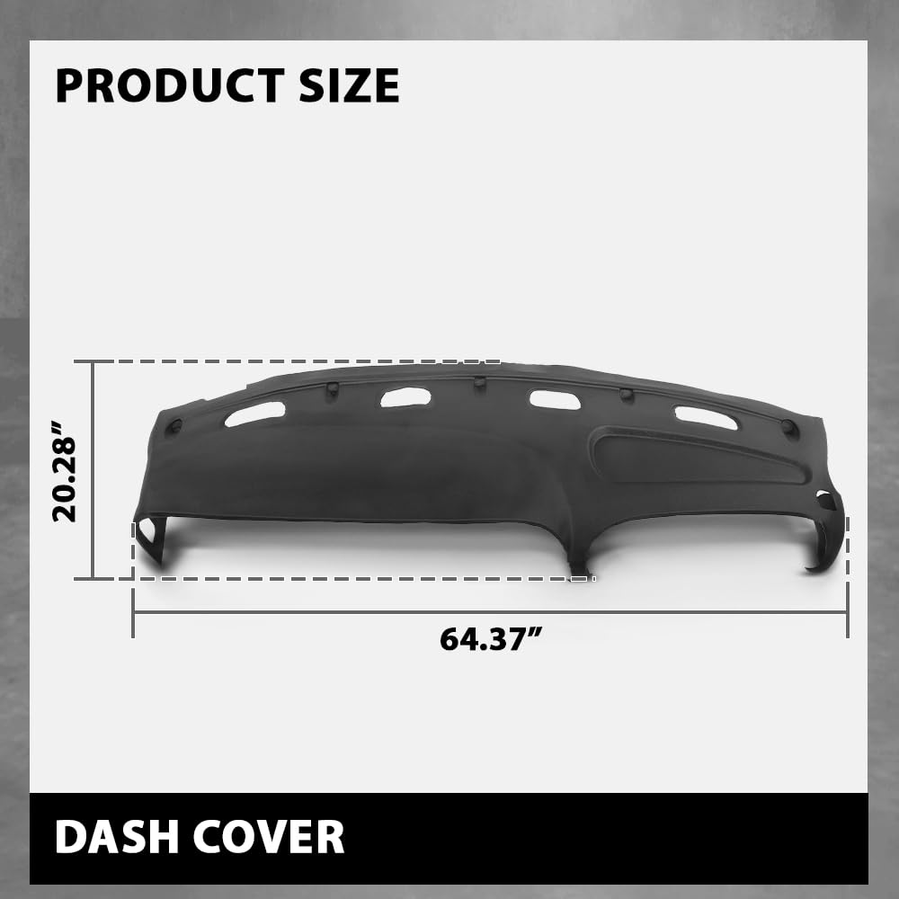 G-PLUS TPE Molded Dash Cover Pad Compatible with Dodge Ram 1500 (submodel: Laramie, Sport, ST, WS) 1998-2001/ Dodge Ram 2500/3500 Base 1998-2002 99815013 (Black) Dashboard Cover