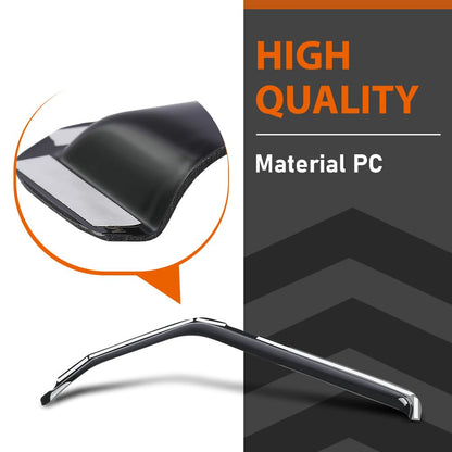 G-PLUS in-Channel Side Window Vent Visor Deflectors Rain Guards Compatible with Jeep Gladiator 2020-2026 Impact-Resistant PC 4 PCS Smoky