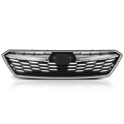 G-PLUS Bumper Grille Grill W/Chrome Molding Trim, Compatible with Subaru Impreza 2017-2019, SU1200170, SU1212105, SU1213105, SU1202104, 91122FL00B, 91123FL03B, J1010FL300, 91123FL00B Black