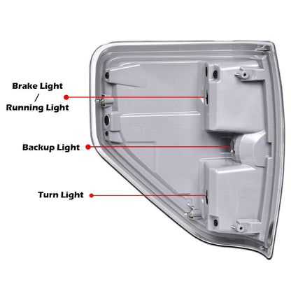 G-PLUS Tail Lights Compatible with Ford F150 2009 2010 2011 2012 2013 2014,FO2819148 Clear Lens Luces Traseras, Faros Traseros Left & Right Rear Lights Luces Traseras Faros TraserosAssembly