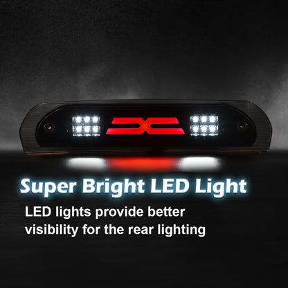 G-PLUS LED Third Brake Light Compatible With Dodge RAM 2002 2003 2004 2005 2006 2007 2008 2009, 3RD LED Bar Brake/Cargo Light,Type X (Clear lens Black Housing Amber Reflector)