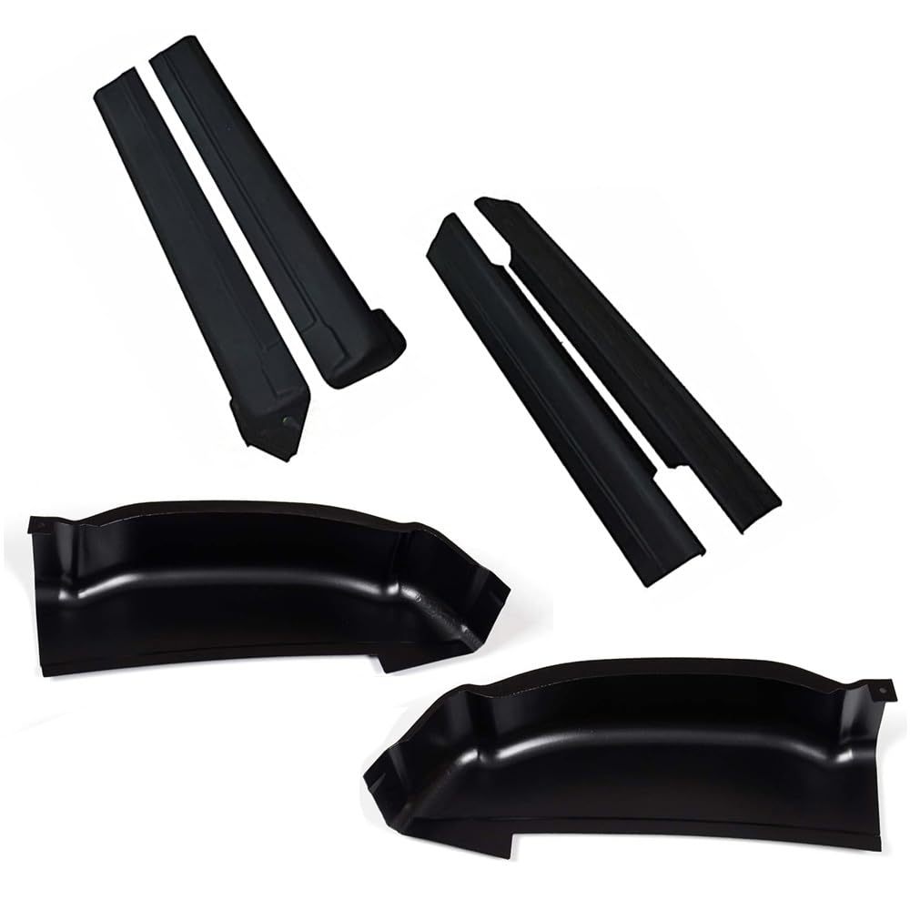 G-PLUS Front Left Driver Side Replacement Mirror Glass & Cab Corners Pair Compatible with 2011-2014 Ford F150 Fit Chevy Silverado GMC Sierra Crew Cab 4-Door BL3Z-17K707-A BL3Z17K707A Black