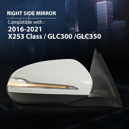 G-PLUS Rear View Mirror w/Blind Spot Right Passenger Side Compatible with Benz X253 Class GLC300 GLC350 2016-2021 2538101416 2538103500 White