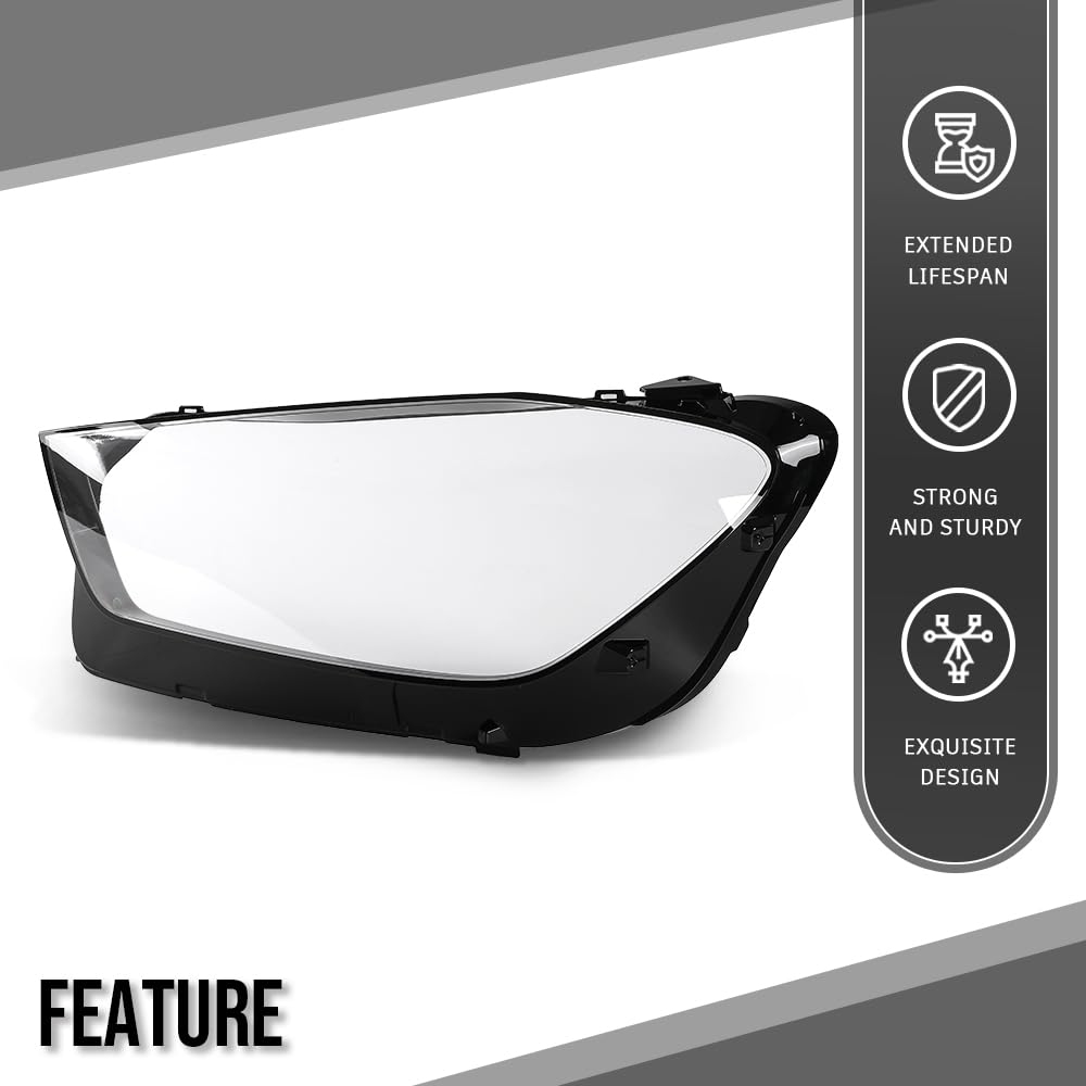 G-PLUS Headlight Lens Cover Compatible with Benz GLE W167 2020 2021 2022 2023 Left Side Front Headlamp Lens Cover Clear