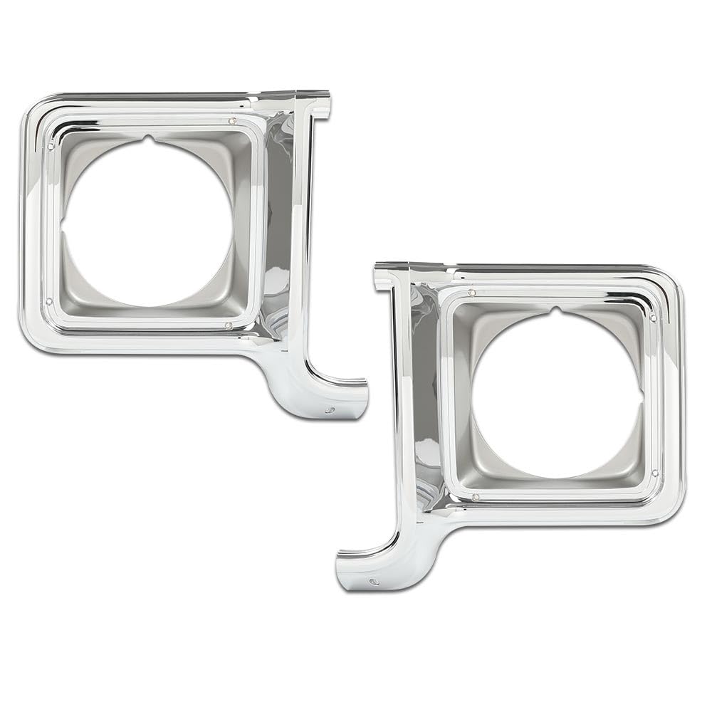 G-PLUS Headlight Trim Bezel Headlight Door Chrome Silver Compatible with Chevy Blazer GMC Jimmy 1973-1978 GM2513134, GM2512134, 376628, 376627 Driver & Passenger Pair