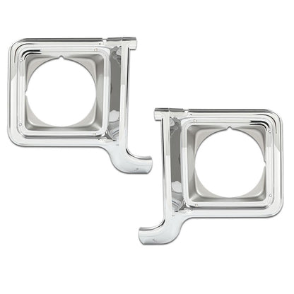 G-PLUS Headlight Trim Bezel Headlight Door Chrome Silver Compatible with Chevy Blazer GMC Jimmy 1973-1978 GM2513134, GM2512134, 376628, 376627 Driver & Passenger Pair