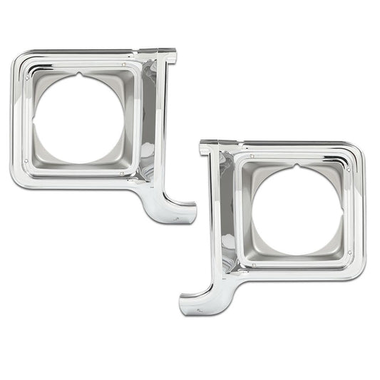 G-PLUS Headlight Trim Bezel Headlight Door Chrome Silver Compatible with Chevy Blazer GMC Jimmy 1973-1978 GM2513134, GM2512134, 376628, 376627 Driver & Passenger Pair