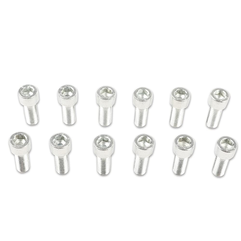 G-PLUS 12pcs SBC Stainless-Steel Hex Intake Manifold Bolt Kit for 1955-1986 Chevy Engines (265/283/302/305/327/350/400) - Silver