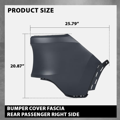 G-PLUS Rear Bumper Cover Fascia Passenger Right Side Compatible with Jeep Cherokee 2014-2018 Black