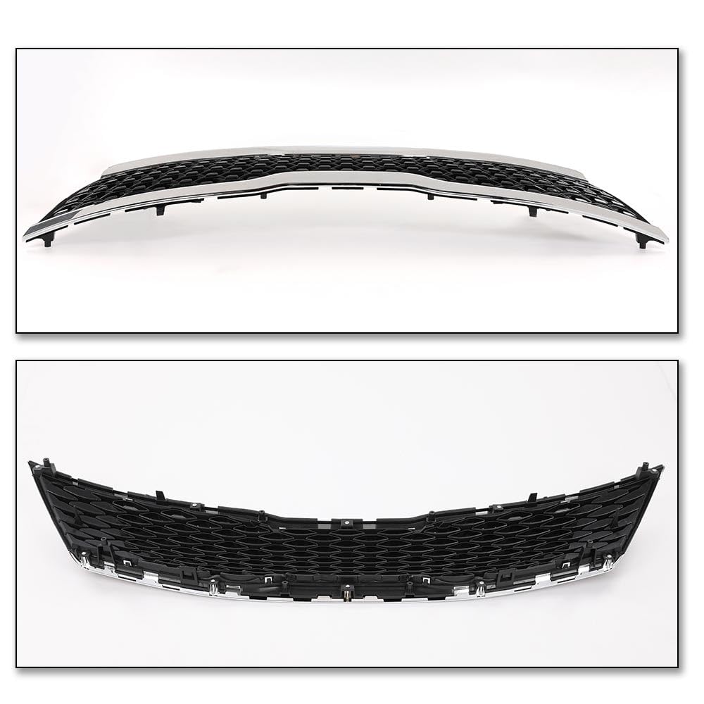 G-PLUS Front Upper Bumper Grille Assembly Compatible with Kia Optima LX EX 2016 2017 2018 Chrome ABS Grill 86350-D5020,KI1200189