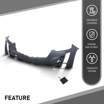 G-PLUS 1PC Front Bumper Cover Compatible with Cadillac XT6 Luxury 2020 2021 2022 2023 2024, 577443677, 343777787, Black