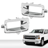 G-PLUS Fog Light Trim Set Compatible with Chevy Silverado 1500 High Country, LT, LTZ, WT 2014-2015/ Silverado 1500 LS, SSV 2015 Left&Right Chrome Silver 22944879, 22944880