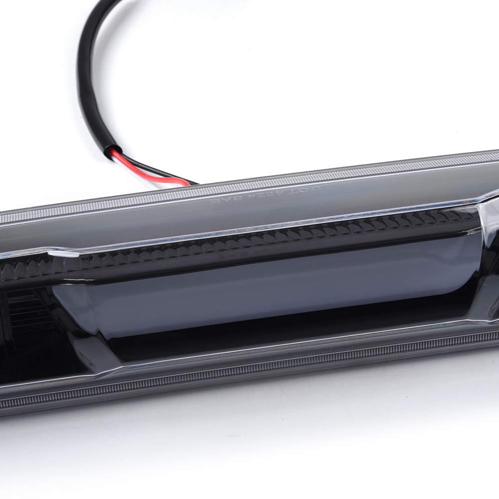G-PLUS White Cover Black Bottom 3D LED Bar For 07-13 Compatible for Silverado/Sierra 3rd Third Brake Light/Cargo Lamp Lens