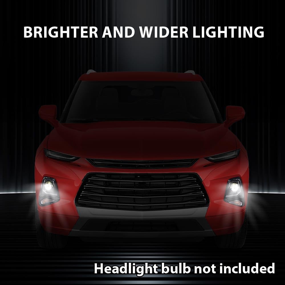 G-PLUS Left HID/Xenon Projector Headlight Fit Chevy Blazer 2019-2021,Not fit Models w/Factory LED Headlight，Headlamp w/o Ballast & D3S Bulb Clear Lens Black Housing Bumper Headlamps,faros delanteros
