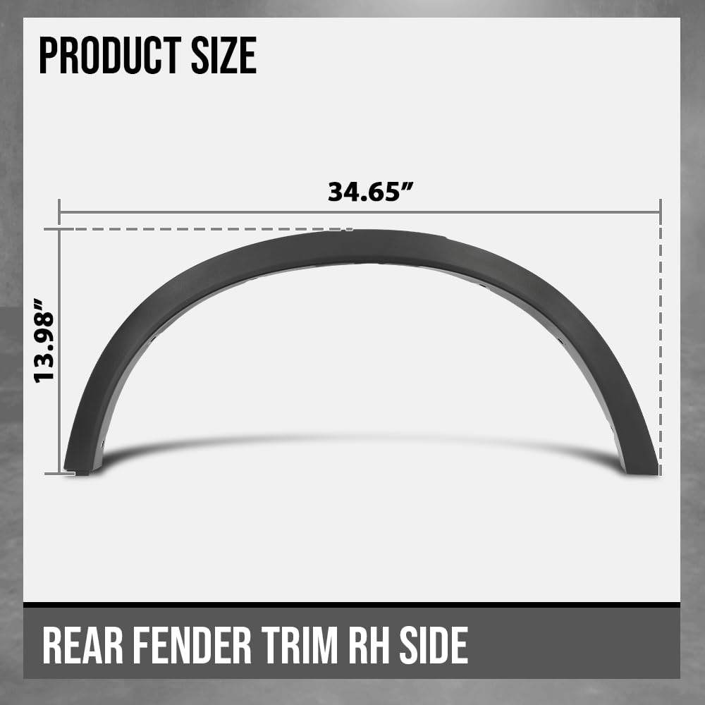 G-PLUS Fender Trim Molding Moulding Rear Right Side Compatible with BMW X3 2011-2017 Fit X4 xDrive28i 2015-2018 / xDrive35i 2015-2016 Fit Models Without M Package 51777210084, BM1791107 Black