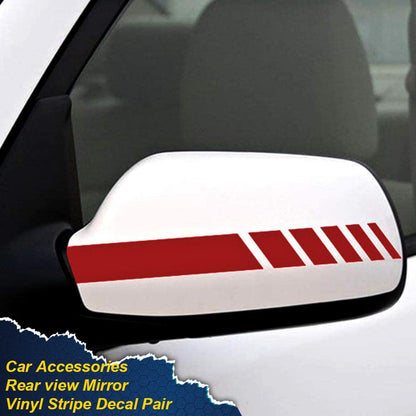 G-PLUS 2Pcs/Set Silver Rearview Mirror Carbon Fiber 5D Sticker Vinyl Stripe Decal Compatible with Car Accessories