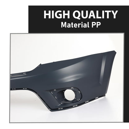 G-PLUS Front Bumper Cover Compatible with Dodge Journey Sport 2011-2018, w/o Headlight Washer, with Towing Hook Cover & Fog Lamp Holes, 5YB55TZZAB, Primed Black