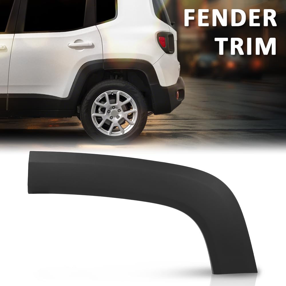 G-PLUS Rear Door Molding Fender Flare Trim Compatible with Jeep Renegade 2015-2023 Fender Flares Wheel Opening Panel 5XB67LXHAA, CH1790104 Driver Side