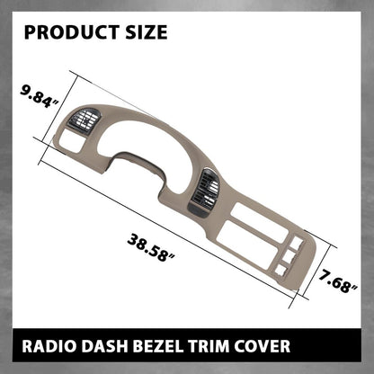 G-PLUS Dash Radio Cluster Trim Bezel Panel Compatible with Chevy Astro/GMC Safari 1995-2005 Beige Dashboard Cover 15718197