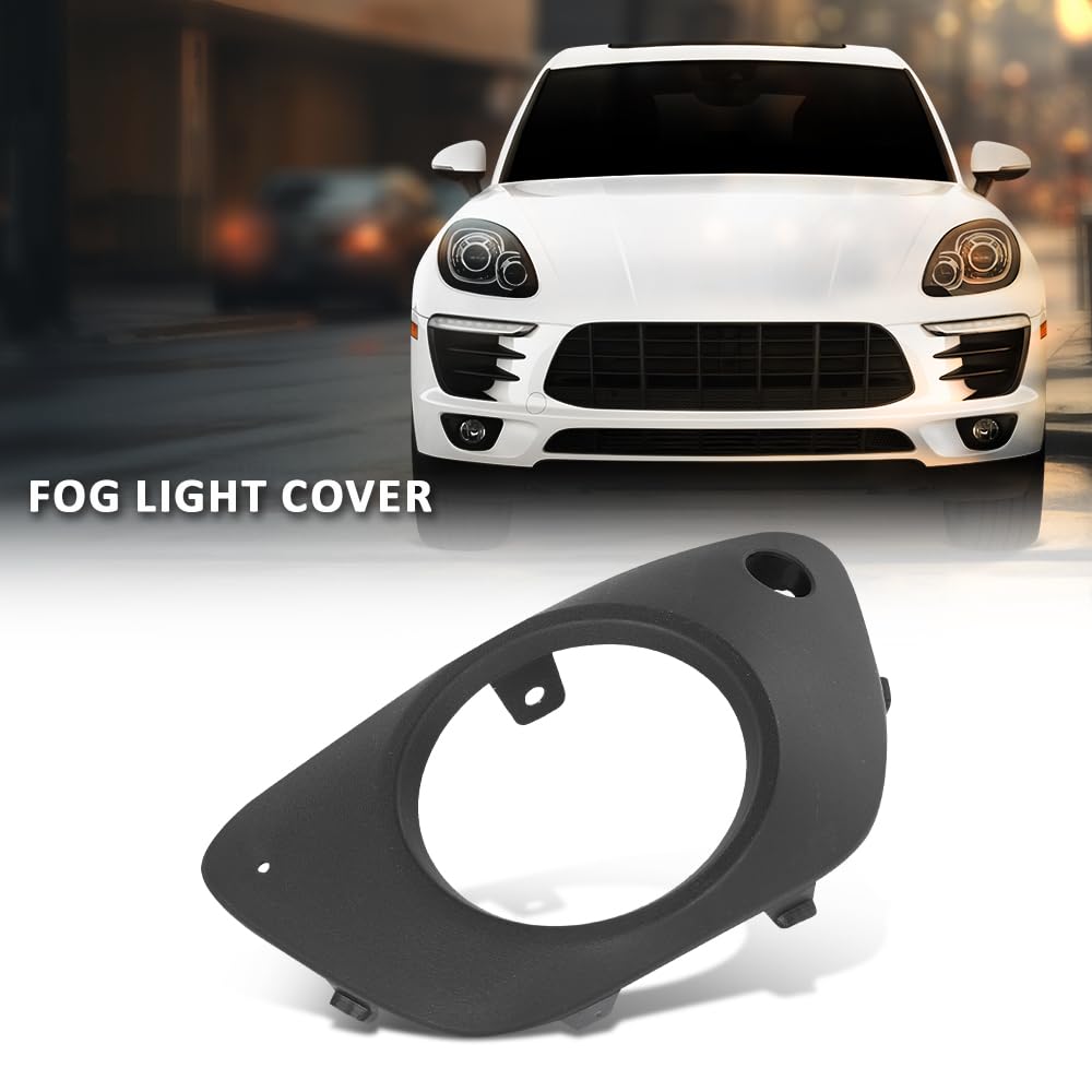 G-PLUS Left Fog Light Cover Lamp Bezel, Compatible with Porsche Macan Base and S Model 2015-2018, Driver Side, 95B807795B, 95B807795