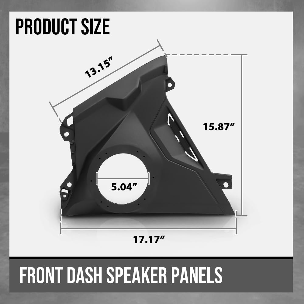 G-PLUS Front Dash 6.5" Speaker Panels Unloaded Panel Compatible with Can-Am Maverick R 2024+ All Models Fit Can-Am Maverick R Max 2025+ Black