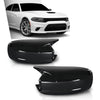 G-PLUS Side Mirror Covers Shell Cap Left and Right Compatible with Dodge Charger SRT 2015-2023 Horn Style Black