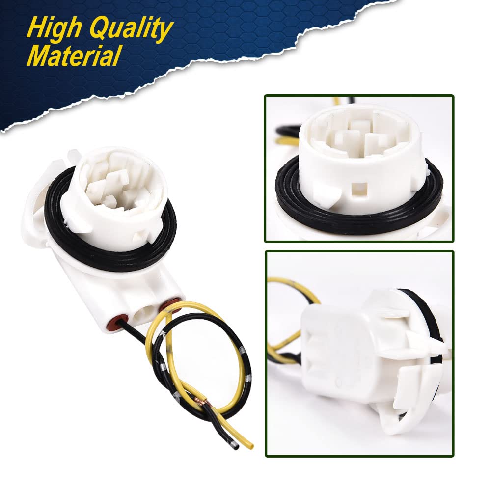 G-PLUS Turn Signal Brake Light Socket Harness Wire Plug Replacement for Most Chevrolet Silverado/GMC Sierra, 3156 3056 3456 4156 Bulb Socket 2Pcs
