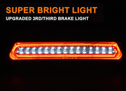 G-PLUS LED Third Brake Light, Compatible with Ford F150 2009 2010 2011 2012 2013 2014 High Mount Rear 3rd Cargo Tail Lamp Smoky Lens Chrome Housing