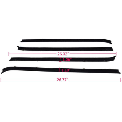 G-PLUS Weatherstrip Window Seal Car Window Moulding Trim Compatible with Chevy GMC Pickup Truck 1981-1986 Black Set of 4 Door Window Moulding Trim Weatherstrip Seal Belt FO1930104 FO1930103