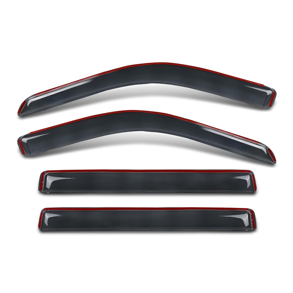 G-PLUS in-Channel Auto Vent Window Visor Compatible with Toyota Tundra CrewMax Only 2022-2026 Not Fit Double Cab 4PCS Smoky