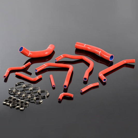 G-PLUS Silicone Radiator Hose Coolant Kit Clamps Compatible With Toyota Land Cruiser HDJ80 1HD-T/FT 4.2L,Red