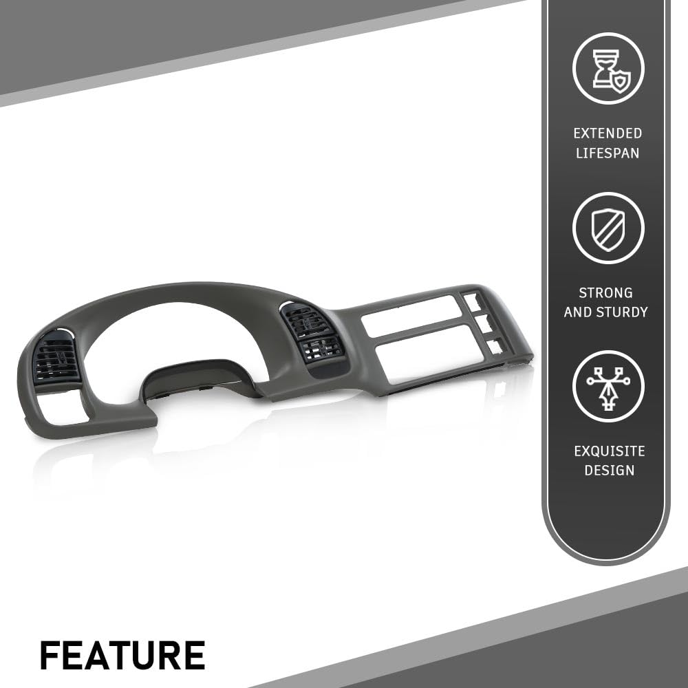 G-PLUS Dash Radio Cluster Trim Bezel Panel Compatible with Chevy Astro GMC Safari 1995-2005 15718197 Gray