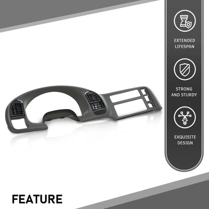 G-PLUS Dash Radio Cluster Trim Bezel Panel Compatible with Chevy Astro GMC Safari 1995-2005 15718197 Gray