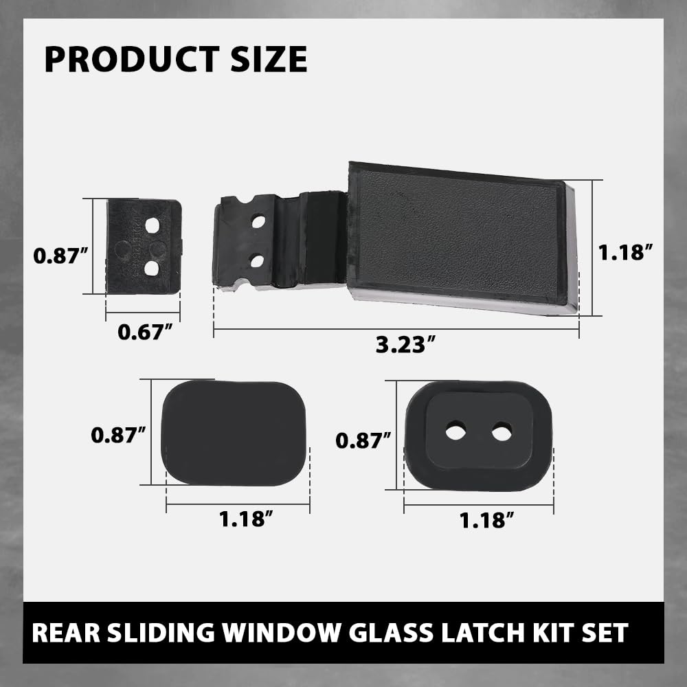 G-PLUS Rear Sliding Window Glass Latch Kit Set Compatible with Dodge D100 D150 D250 D350 Truck 1984-1993,Fit Dodge Ram 1994-2002,Fit Ford F1980-1994