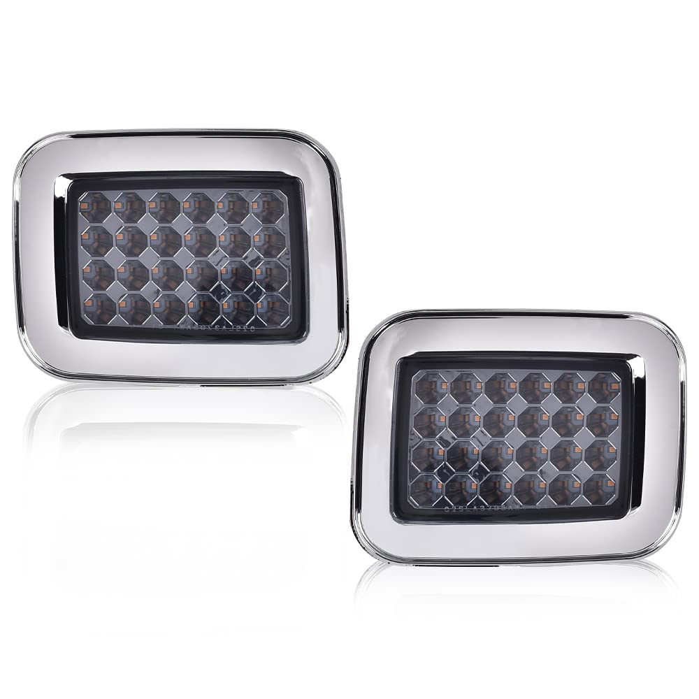G-PLUS LED Front Park Signal Lamp Compatible with 2003-2009 Hummer H2 Left Right LED Corner Signal Lights Parking Lamps Turn Signal Marker Light Front Fender Replacement 2pcs 15060529