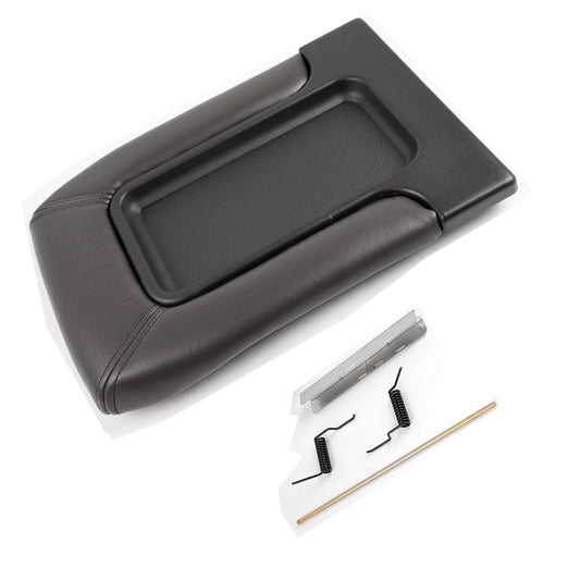 G-PLUS New Center Console Armrest Kit, Compatible with 99-07 Silverado Avalanche Suburban Tahoe Sierra Yukon/99-07 Cadillac Escalad, Lid Arm Rest Latch Dark Grey