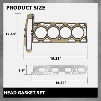 G-PLUS Head Gasket Set Compatible with Buick Allure Lacrosse Regal Verano 2.4L 2010-2017,Fit Chevy Captiva Sport Equinox Impala Malibu Orlando Terrain 2.4L 2010-2017 HS26517PT, HS54874