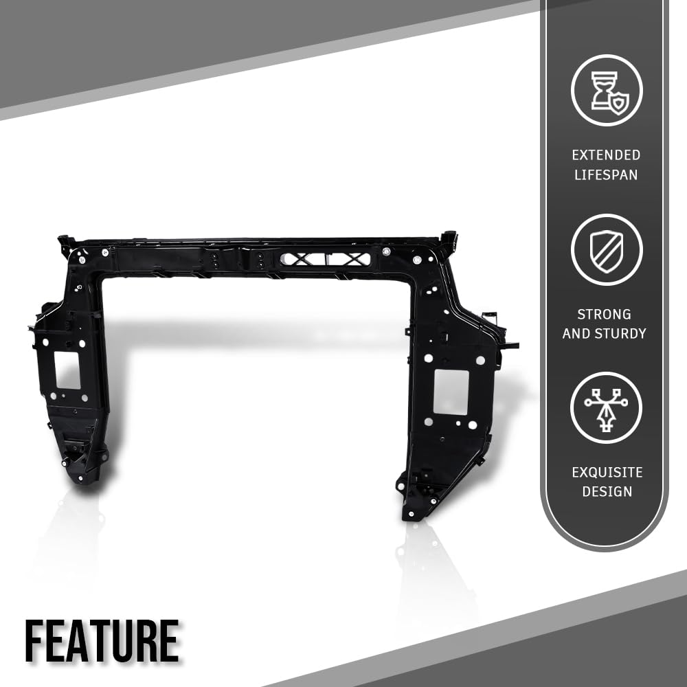 G-PLUS Front Radiator Support Assembly Compatible with Chrysler Pacifica 2017-2023, Fit Chrysler Voyager 2020-2023 V6 3.6L 68292241AB, CH1225287 Black