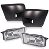 G-PLUS Front Bumper Fog Lights+Front Bumper Raw Black End Cap Compatible with Chevy Silverado 1500 2007-2013