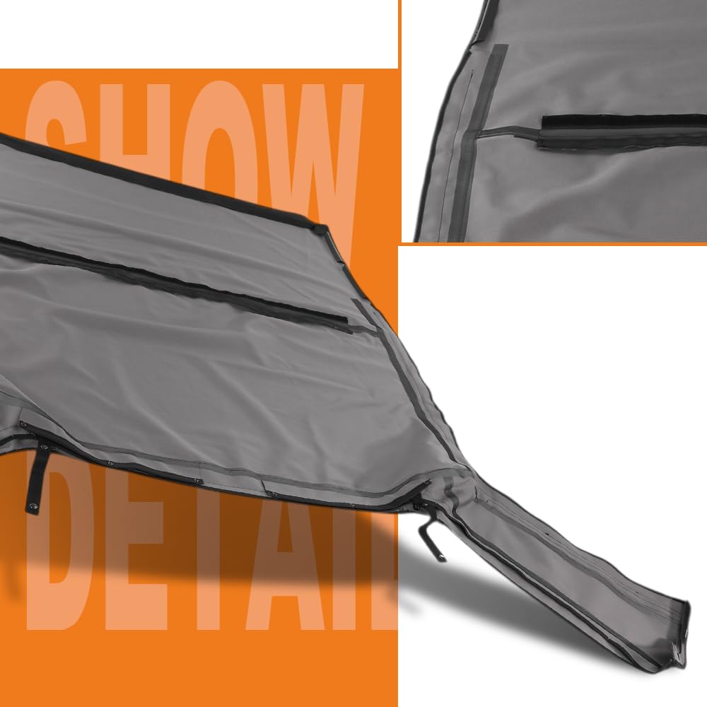 G-PLUS Soft Top w/o Tinted Window Compatible with Jeep Wrangler JK Unlimited 4 Door 2007-2009 9080235, 9085235 4PCS Black