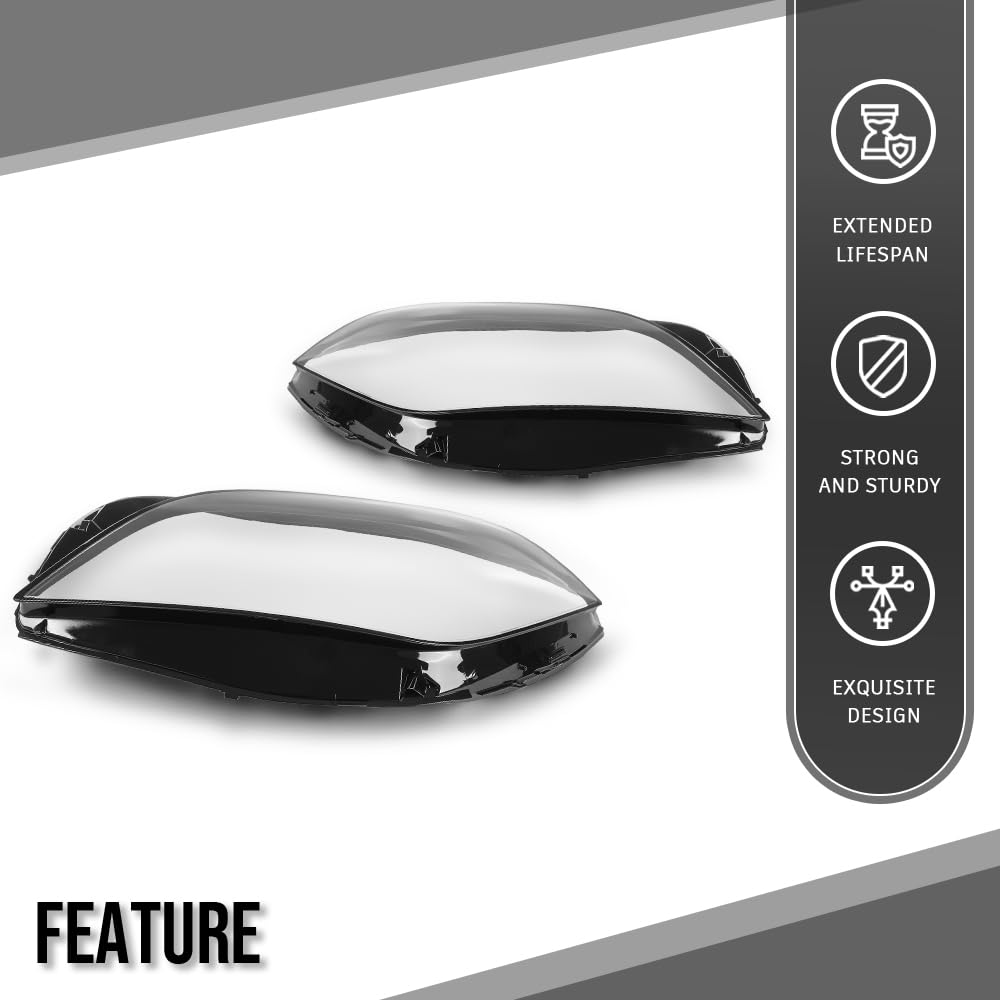 G-PLUS Headlight Lens Cover Compatible with Benz CLS-Class W218 2015-2018 Left & Right Front Headlamp Lens Cover Clear