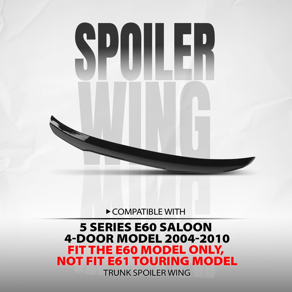 G-PLUS Rear Trunk Spoiler Wing Compatible with BMW 5 Series E60 Saloon 4-Door Model 2004 2005 2006 2007 2008 2009 2010, Fit The E60 Model Only, Not Fit E61 Touring Model Gloss Black