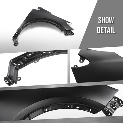 G-PLUS Front Fender RH Right Passenger Side Compatible with Buick Encore (submodel: Base, Convenience, Leather, Premium) 2013-2016 without Turn Signal Light Hole 95031570, GM1241382 Black